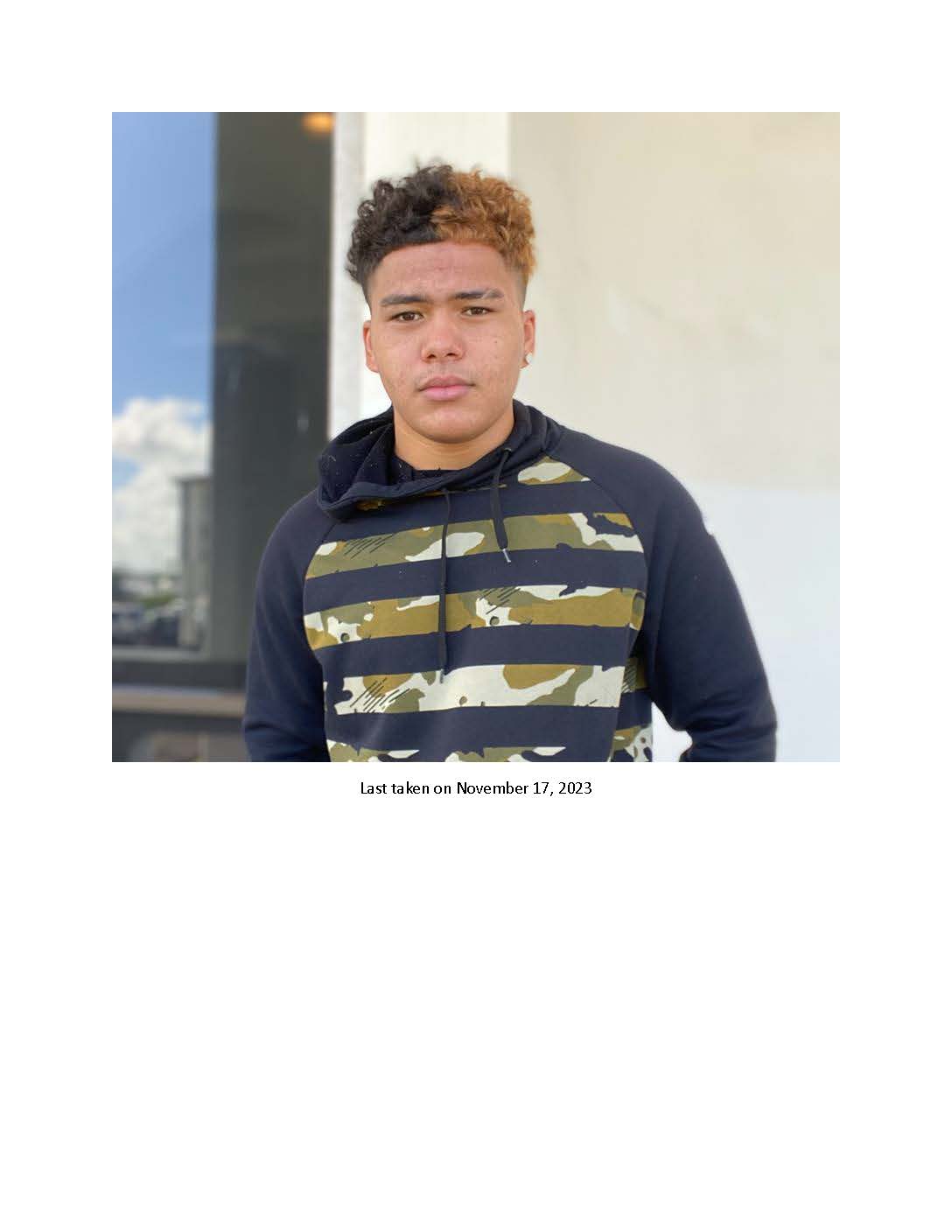 Missing Children: Kaimana Matakeohuloa, eyes color brown, hair color lightbrown/darkbrown, weight 140pounds, height 5feet 6inches, 