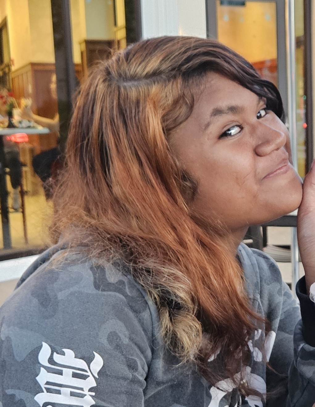Missing Children: Sanae-Immy, eyes color Brown, hair color Black/Orange, weight 150pounds, height 5feet 8inches, 
